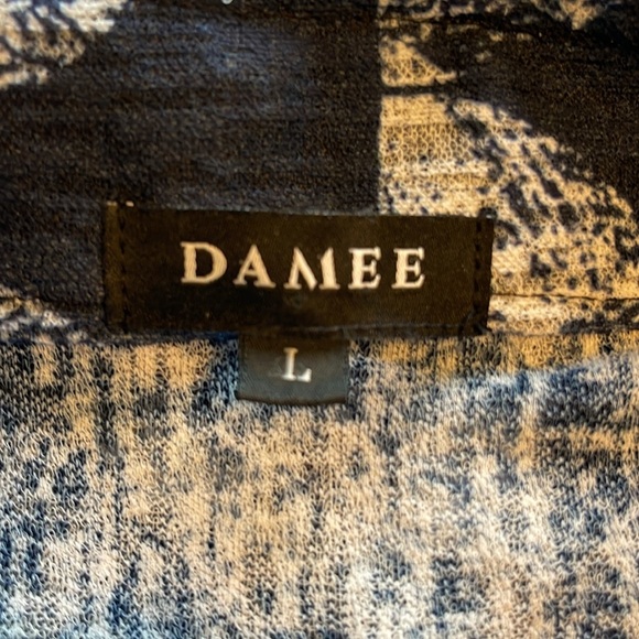 Damee - blue and white light weight peplum jacket - size L - Picture 3 of 6